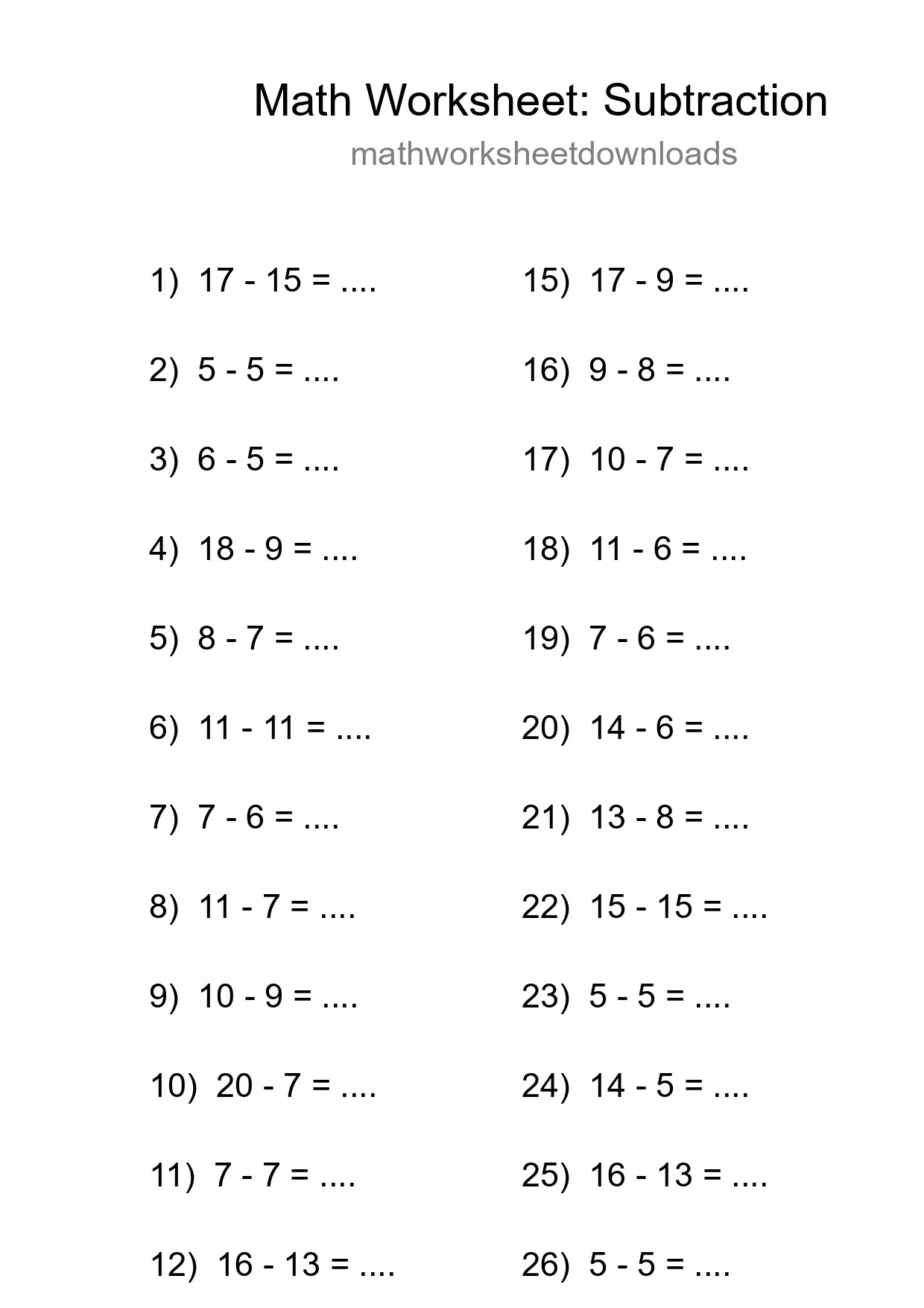 Free 27 Subtraction Math Worksheet For Grade 2 With Answers - Part 283