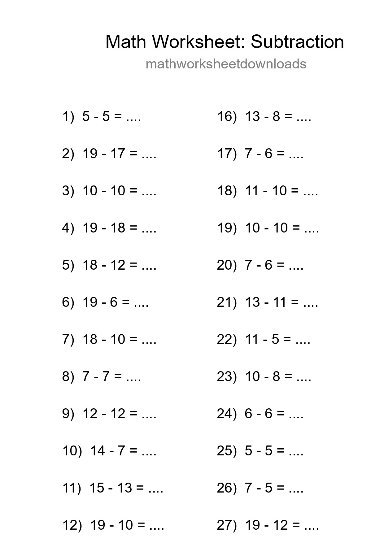 Free 30 Subtraction Math Worksheet For Grade 2 With Answers - Part 173