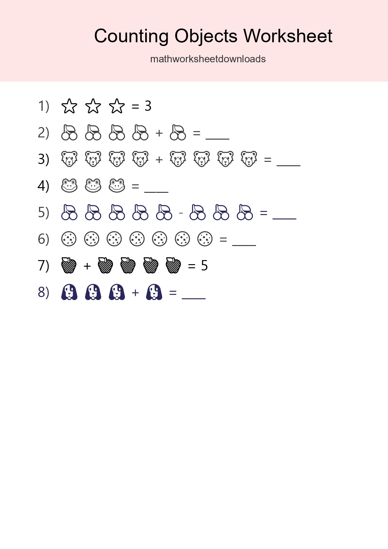 Free Counting Objects Worksheet For Kindergarten - Part 36