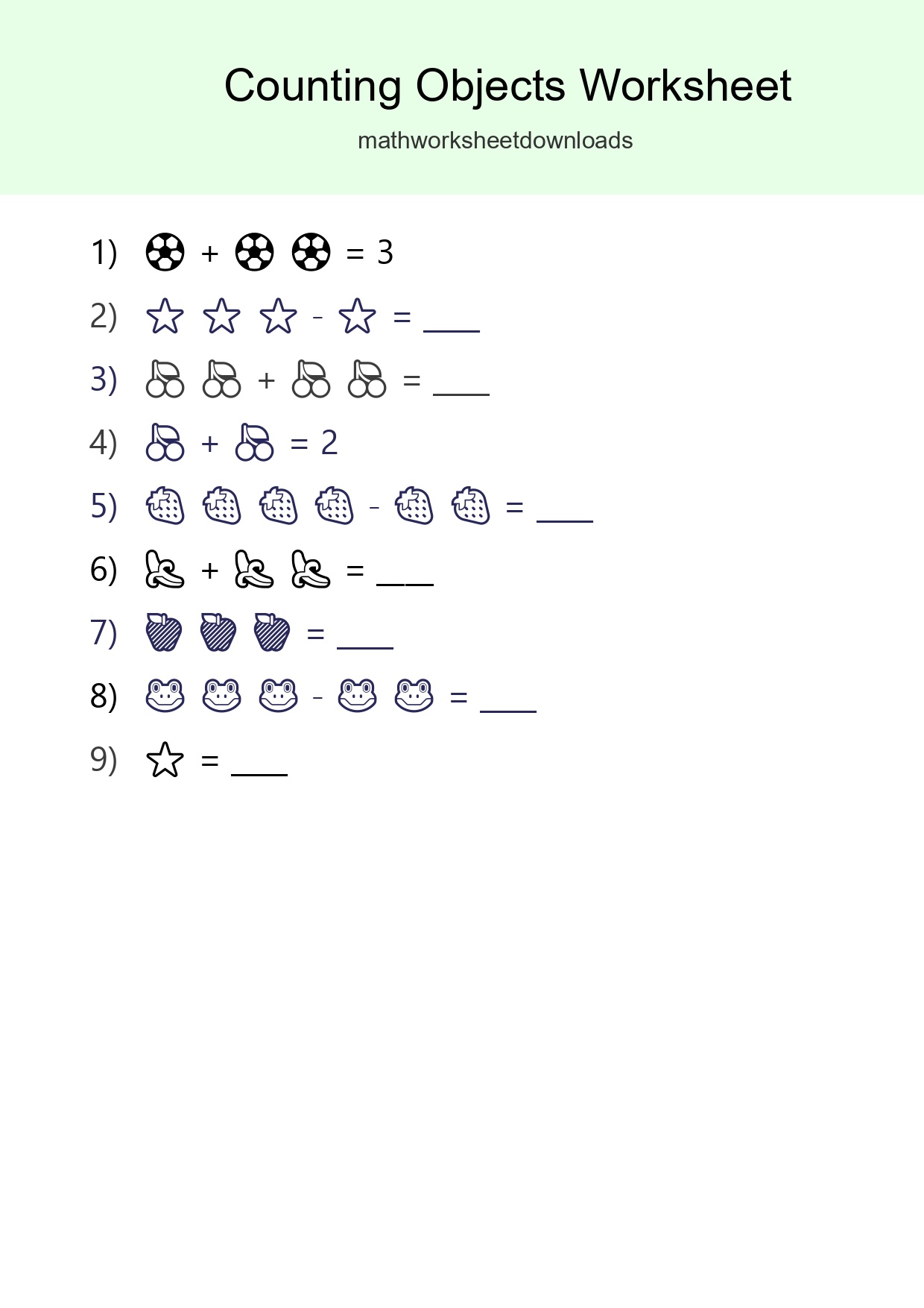 Free Counting Objects Worksheet For Pre-K - Part 245