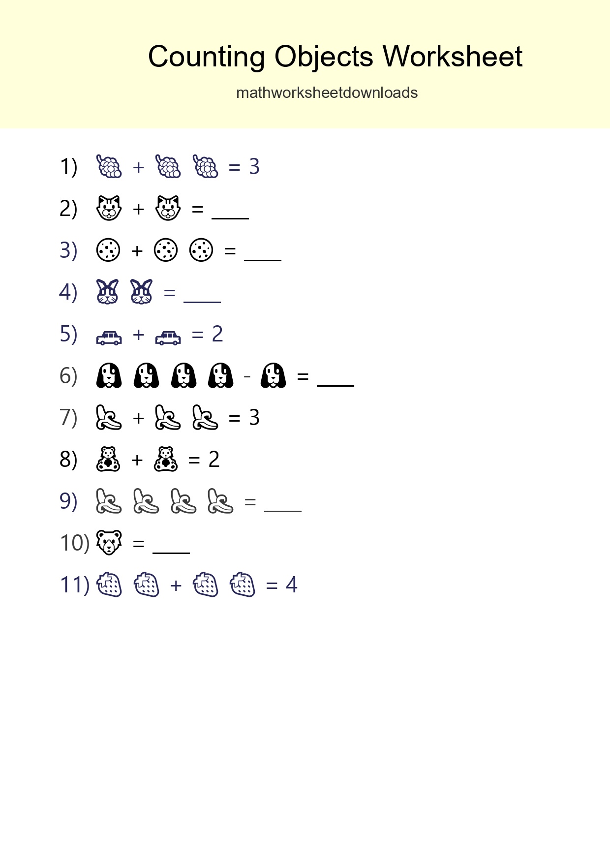 Free Counting Objects Worksheet For Pre-K Printable - Part 80