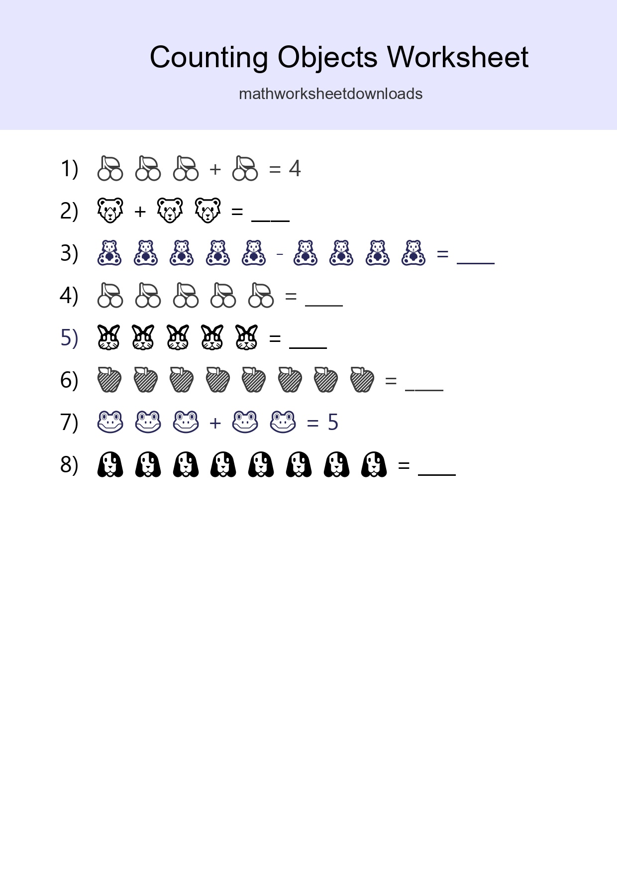 Learn Counting With Pictures Worksheet (Kindergarten) - Part 267