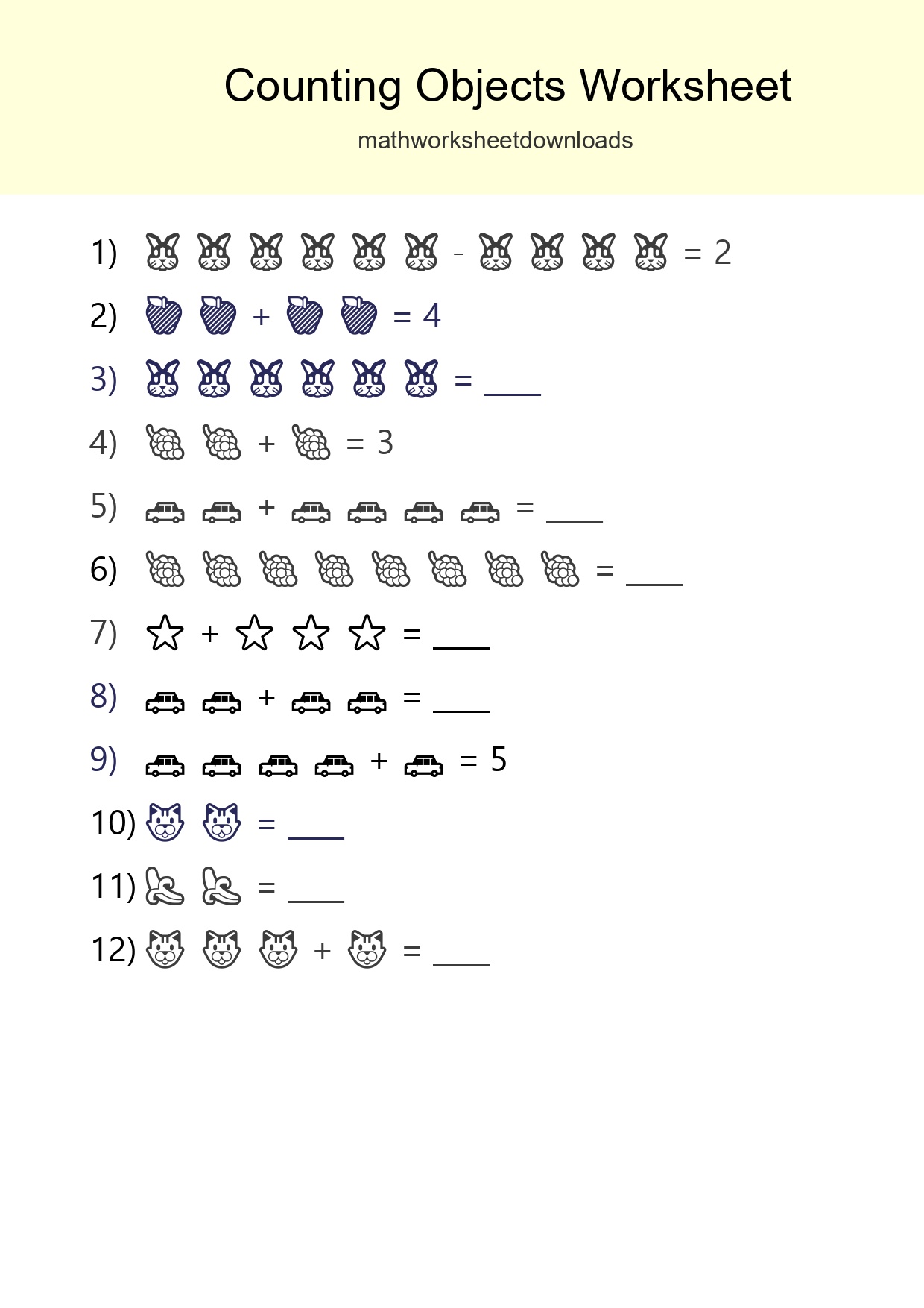 Learn Counting With Pictures Worksheet (Kindergarten) - Part 289