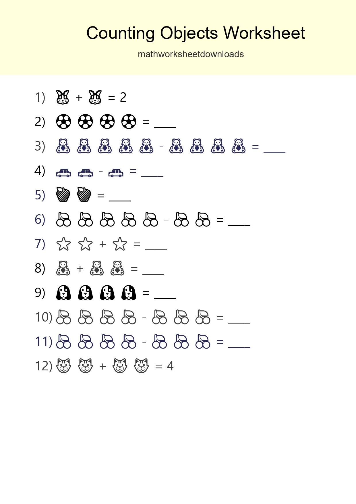 Pre-K Count The Objects Worksheet - Part 190