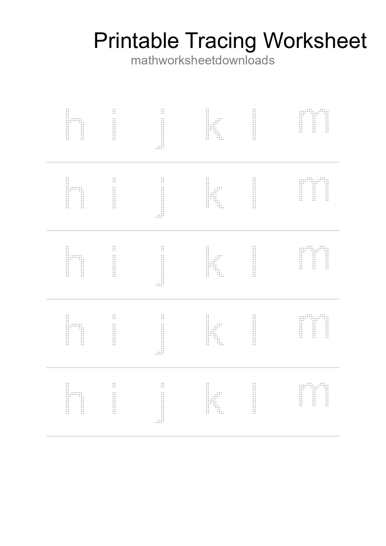 Printable Tracing Worksheet For Kids - Part 21