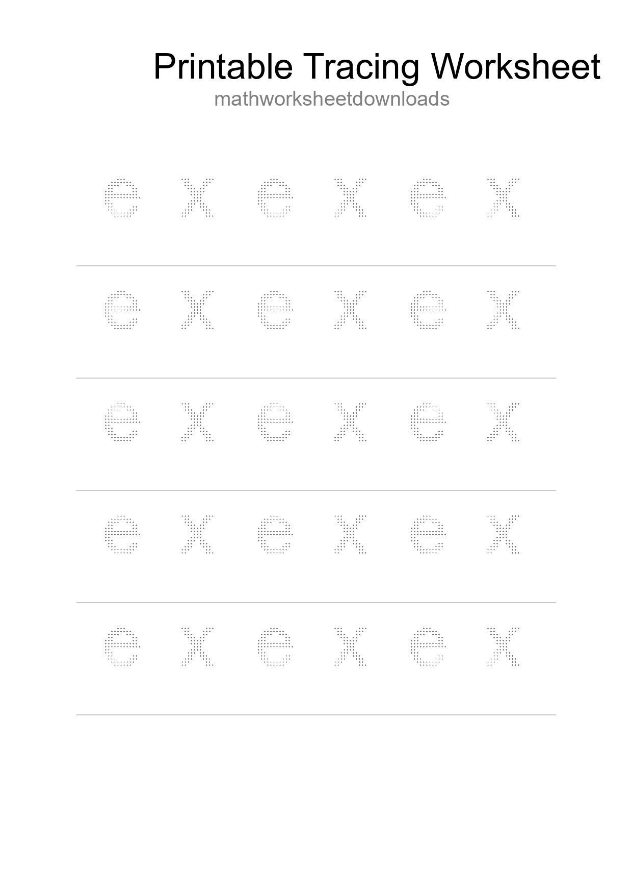 Printable Tracing Worksheet For Kids - Part 219