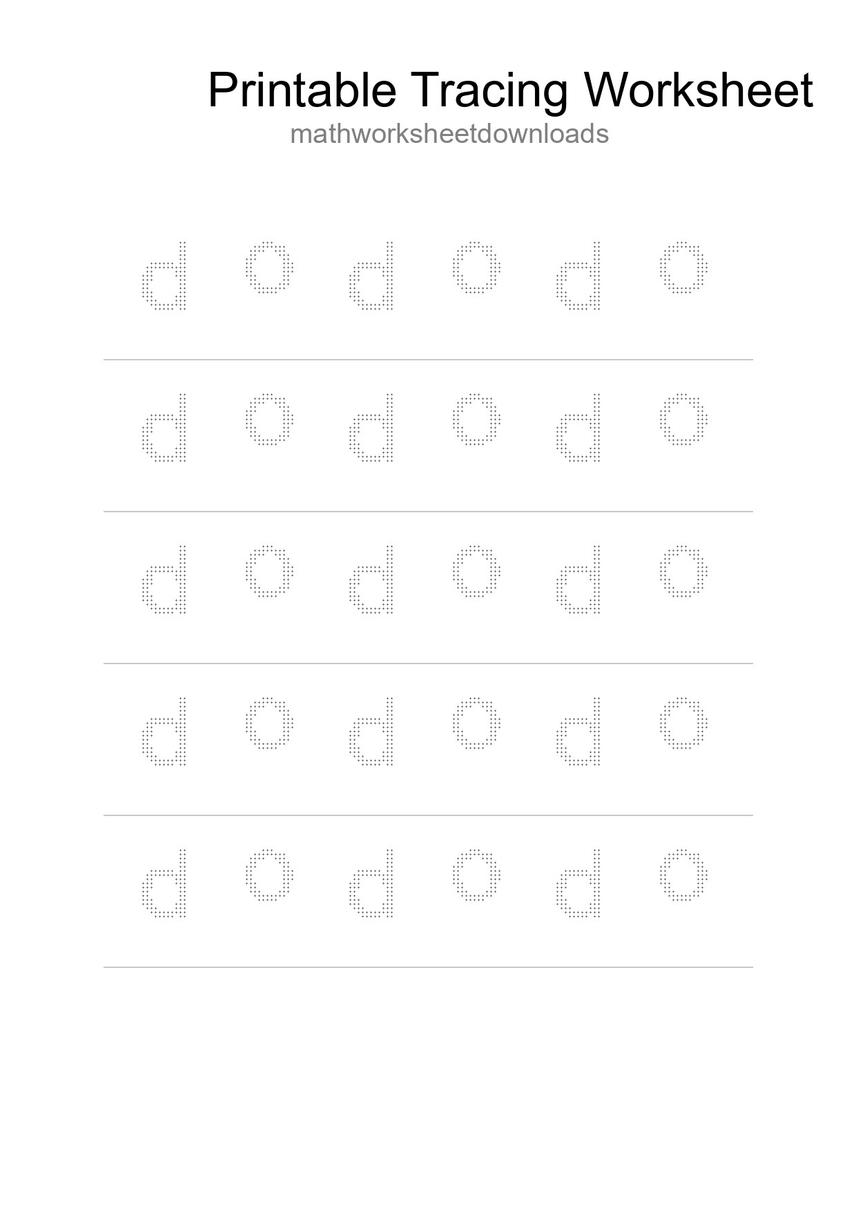 Printable Tracing Worksheet For Kids - Part 241